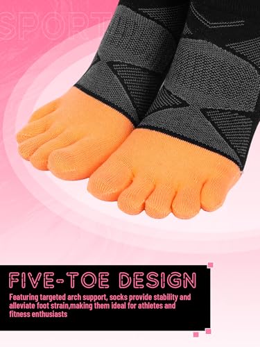 6 Pairs Women Men Ankle Toe Socks Cotton Warm Crew Toe Separator Socks for Athletic Running4
