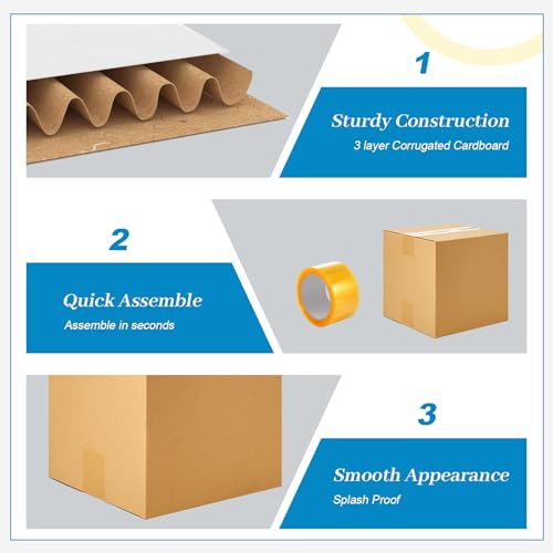 Image of Qilery 200 Pcs Small Shipping Boxes White Corrugated Cardboard Box