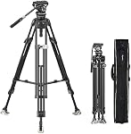 SmallRig FreeBlazer Heavy Duty Carbon Fiber Tripod System, 78" Video Tripod with One-Step Locking System, 360° Fluid Head and Dual-Mode Quick-Release Plate, Load up to 22 lbs, for Camera, AD-100-3989