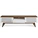 Modway Render Mid-Century Modern Low Profile 59 Inch TV Stand in Walnut/White