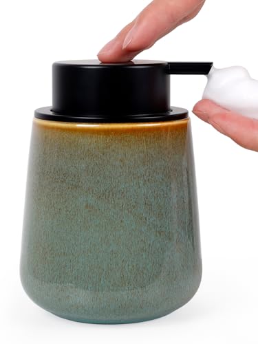INGOFIN Kiln-Glazed Green Ceramic Foaming Soap Dispenser