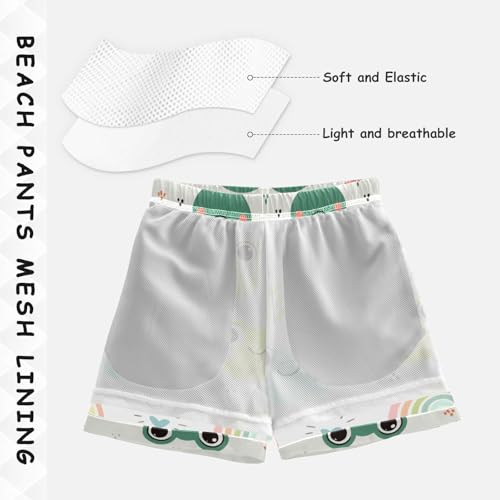 OREZI Boys Swim Shorts Cute Frog Hearts Small Rainbow Bathing Suit for Kids4