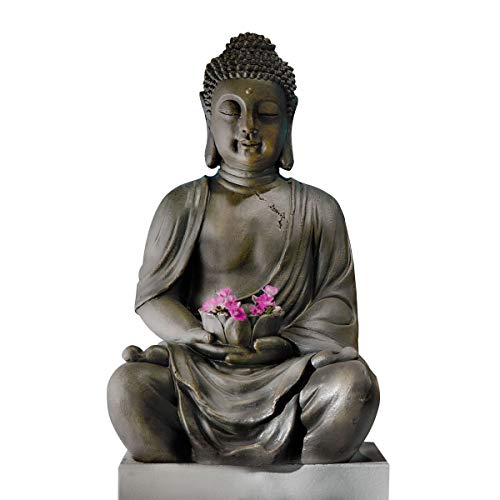 Buddha mit Windlicht, Buddhafigur, Gartenfigur mit Windlicht in den Händen aus Kunstharz, Sortiert, 1 Stück, Höhe ca. 61 cm Buddha mit Windlicht, Buddhafigur, Gartenfigur mit Windlicht in den Händen aus Kunstharz, Sortiert, 1 Stück, Höhe ca. 61 cm