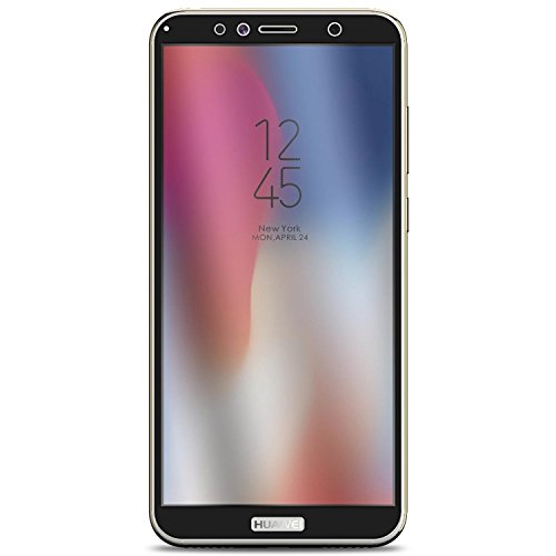 Huawei Y6 2018 Screen Protector, Coveron [Invisiguard Series] Premium Full Coverage Tempered Glass Screen Protector For Huawei Y6 2018 - Clear With Black Rim #TOP2