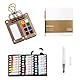 DOOCECIY Mini Aquarell Travel Set, Pocket Artist Watercolour Travel Set, Portable 8 Grids Watercolour Palette with Sketchbook, Metal Clip, Watercolor Pen(24 Colors)