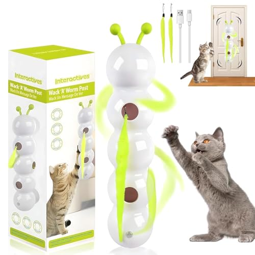 DAMIGHT Wuselwurm Katzenspielzeug, Wuselwurm Interaktives Katzenspielzeug Selbstbeschäftigung, Elektrisch Wurmreiz für Katzen, Wand & Fenster Montiert Katzenspielzeug für Kleine Mittelgroße (A) DAMIGHT Wuselwurm Katzenspielzeug, Wuselwurm Interaktives Katzenspielzeug Selbstbeschäftigung, Elektrisch Wurmreiz für Katzen, Wand & Fenster Montiert Katzenspielzeug für Kleine Mittelgroße (A)