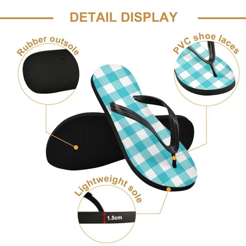 RunningBear Buffalo Plaid Womens Flip Flops Sandals Mens Beach Sandals2