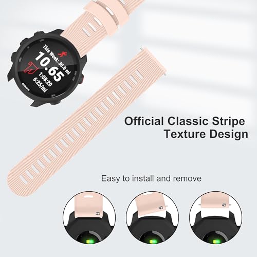 Image of Tobfit 20mm Straps Compatible with Garmin Forerunner 165 /165 Music, Forerunner 55 /158,245 /245 Music, 645 /645 Music Band for Women Men, Silicone Strap for Garmin Watch