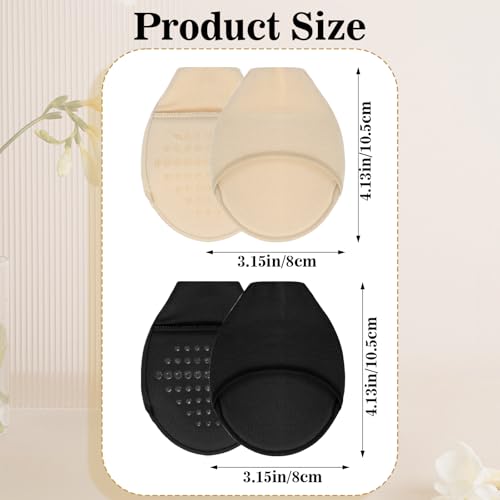 4 Pairs Socks For Heels Toe Socks Women Toe Covers For Women Half Socks For Women Ball Of Foot Cushion Socks Women's Toe Cover No Show Liner Half Socks For Heels With Padding Toe Topper Liner Socks2