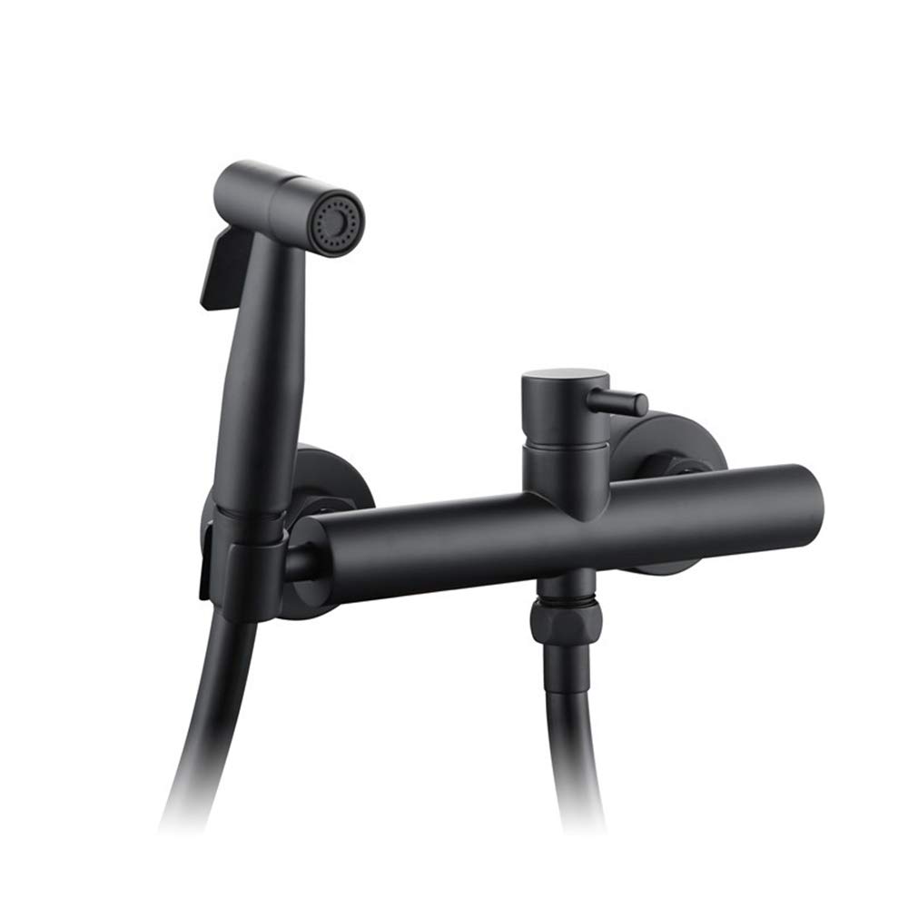 Noir Bidet Pulvérisateur Laiton Kit de Pulvérisation de Toilette Montage Mural Ensemble de Robinet Vaporisateur Hygiénique Parfait pour Hygiène Personnelle