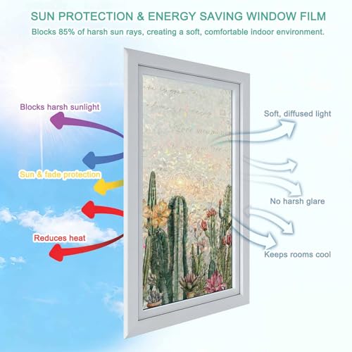 Vinilo decorativo protección ventana arcoíris 18x39 pulg miniatura 7