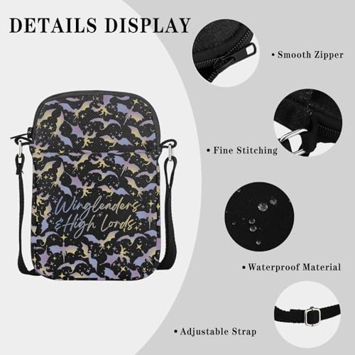 Fantasy Reader Gift Dragon Rider Fans Gift Wingleaders & High Lords Crossbody Bag Present for Book Lovers3
