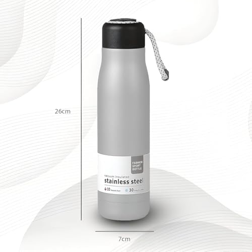 Image of Stainless Steel Insulated Water Bottle | Leak-Proof Vacuum Flask for Hot & Cold Drinks | Durable Thermos Bottle for Travel, Gym & Office(Pack of 1)