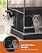 DINMO Large Cat Cage, Cat Enclosure Indoor with Litter Box, Cat Playpen for Adult Cats, Kittens & Small Animals, Multi-Level Kennel, Pet Playpen with Waterproof Floor, Black