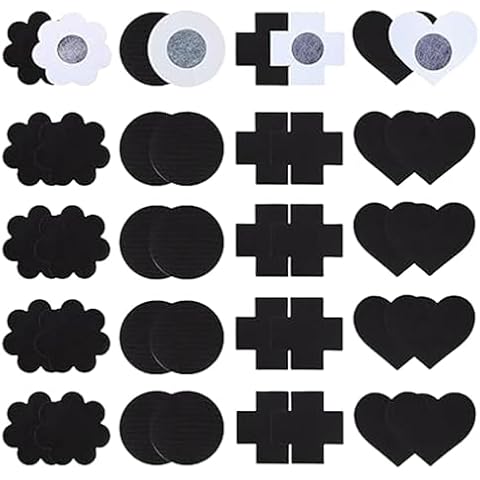 20 Pairs Disposable Black Nipple Covers Cover