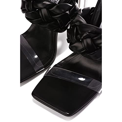 Zimmer Clear Square Toe Block High Heels (Zimmer) - Black 94