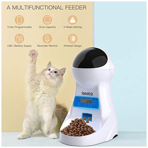 Automatic Pet Feeder, Cat Dog Food Dispenser 3 Liter Hopper with Voice Recorder, Timer