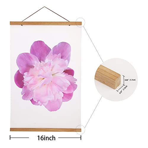 Aynoo Magnetic Poster Hanger Frame 16X20 16X24 16X22 Poster Frame 16 Inch Wide Magnetic Poster Hanger Picture Frame Teak Wood 16" Wide 16X20 Magnetic Poster Hanger Picture Frame (16" Teak Natural) #TOP1