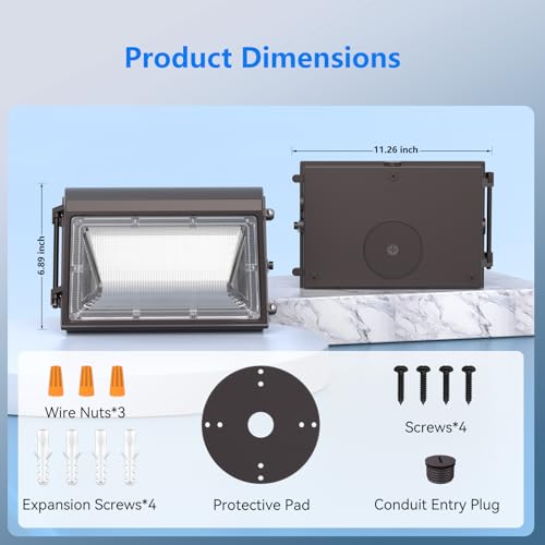 Deamoris 200W 8Pack LED Wall Pack Light with Photocell, 30,000LM, 5000K Daylight White, IP65 Waterproof Outdoor Wall Light, Dusk to Dawn Commercial Exterior Lighting for Garage, Warehouse, Driveway - Image 5