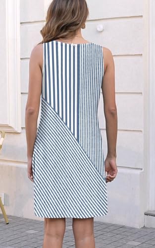 Image of Disamer Womens Summer Dress 2026 Casual Button Down V Neck Sleeveless Boho Floral Beach Sundresses Vacation A-Line Dresses