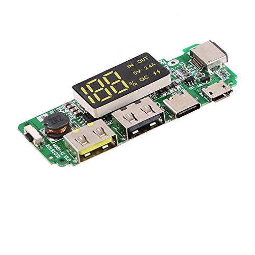 Image of UG LAND INDIA 186 50 Charging Board Dual USB 5V 2.4A Mobile Power Bank Module 186 50 Lithium Battery Charger Board with Overcharge Overdischarge Short Circuit Protection DIY USB Power Bank Board