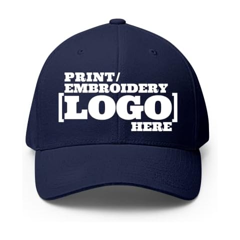 Pranboo® Custom Personalized Logo Hat/Cap, Embroidered Logo, Bill Dad Baseball Cap丨Navy Cover