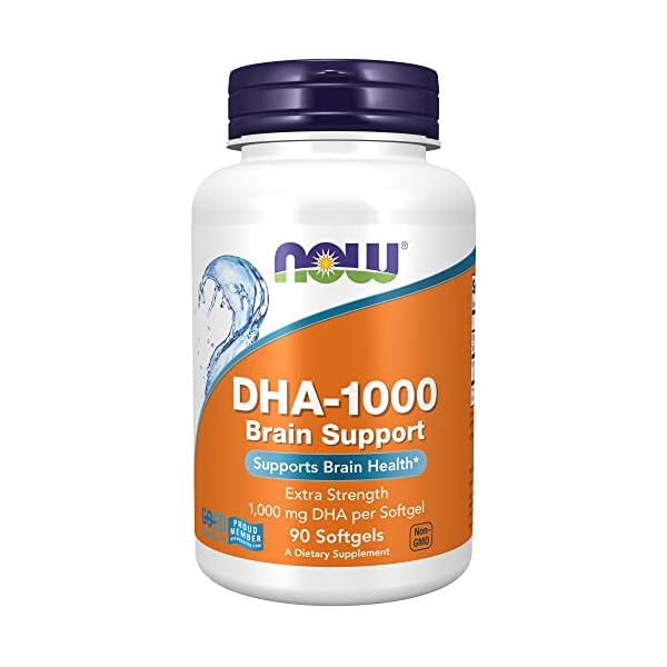 NOW Supplements, DHA 1,000 Brain Support, Extra Strength, 1,000 mg DHA, 90 Softgels