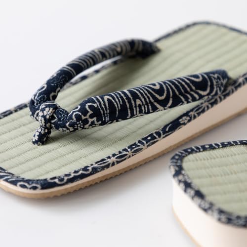 Asayu Japanese Traditional Igusa Setta Sandals, Made in Japan Tatami Zori, Moisture Absorbent, Odour Resistant "Ryusuimon"2