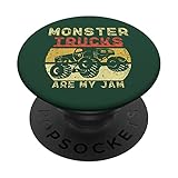 Monster Truck Retro Sunset Vintage Monster Trucks son mi mermelada PopSockets PopGrip Intercambiable