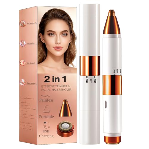 Image of Eyebrow Trimmer & Flawless Facial Hair Remover for Women - Gentle Dual Head Design for Brows, Lip, Chin, Cheeks