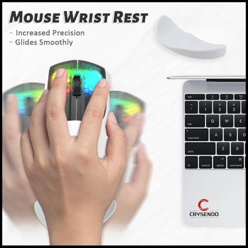 Image of Crysendo Ergonomic Left Hand Wrist Pad for Mouse & Keyboards | Smooth Movement Palm Support for Home /Office /Gaming | RSI & Carpal Tunnel Syndrome Wrist Pain Relieving Mouse Hand Rest (Grey)