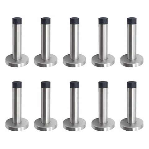 Wall-Mount Door Stop, Chrome Silver Heavy Duty Stainless Steel Door Stopper for Protects Your Walls from Damage (10) Cover