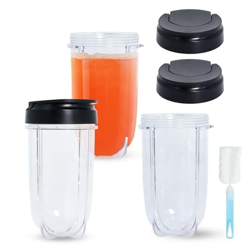 MB1001 16OZ Replacement Cups with Flip Top To-Go Lid Compatible with Magic Bullet 250W Blenders Juicer