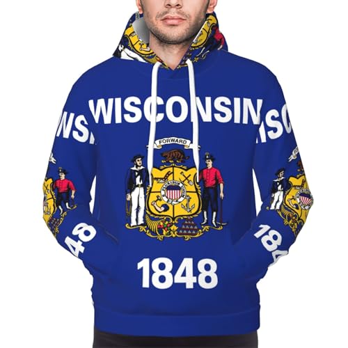 Sweat à capuche Wisconsin homme pull confortable pour un usage quotidien urbain - 3