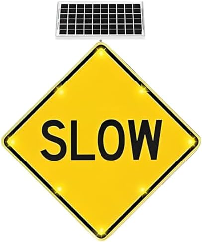 Solar-Powered Flashing LED Speed Limit Sign - 30in Aluminum, Weatherproof, Ideal for Urban Streets & Sidewalks, Enhance Safety & Visibility