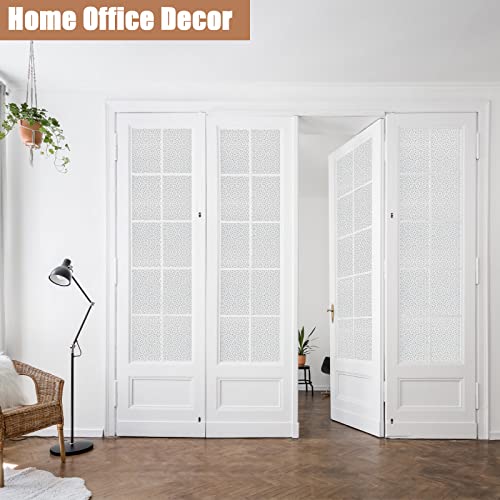 Concus-T Snowflake Window Cling Film Privacy Floral Window Privacy Film Static Cling Film Lace Frosted Privacy Window Film Stained Glass For Offices Home, 17.72"X78.74" #TOP4