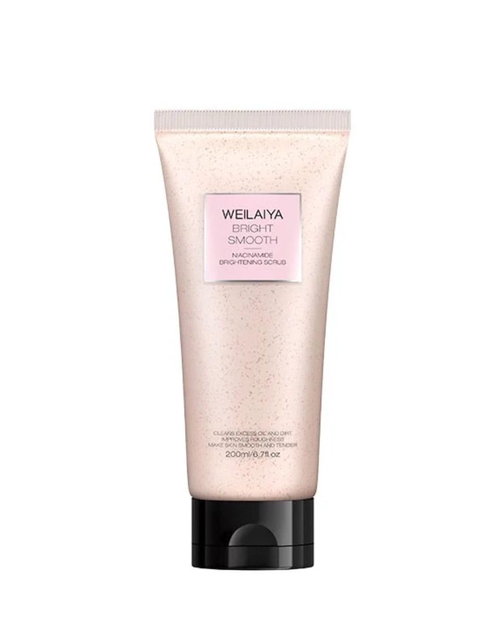 Weilaiya Bright Smooth Niacinamide Pecan Body Scrub – 200mL / 7.04 fl oz – Exfoliating Dirt/Oil for Body Acne & Dead Skin – Gentle, Soft, Hydrating,