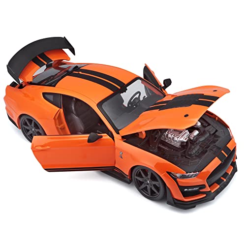 Maisto Modelo Escala 1:18 Compatible Mustang Shelby GT500 2020 Naranja miniatura 2