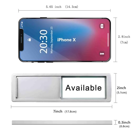 Image of in Use or Available Sign,Vacant Occupied Sign for Home Office Hotles Hospital Restroom, Vacant Occupied Slider Door Indicator Tells Whether Room in Use or Available, 7'' x 2'' -Black&White