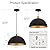 Eustace 17.7" Large Industrial Pendant lamp, Vintage Pendant Light,Black and Gold Finish Dome Pendant Lighting Fixture