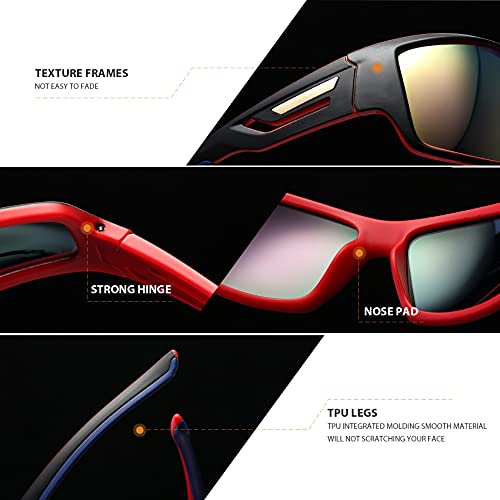 Image of Polarized Sports Sunglasses TR90 Unbreakable Frame for Men Women Running Cycling Fishing Golf Baseball