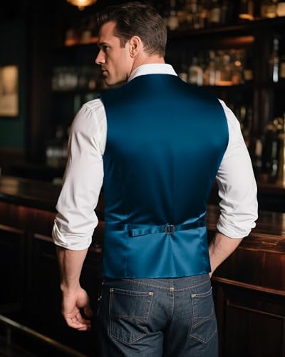 Men's Velvet Suit Vest Shawl Lapel Waistcoat Formal Suit Groom Vest Slim Fit Wedding Party Dinner3