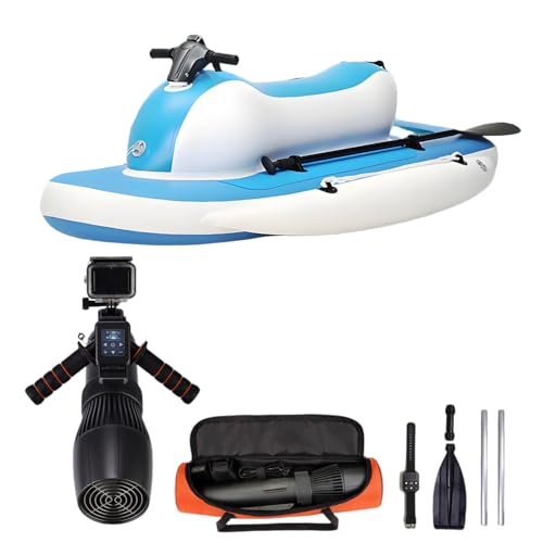 Moto acuática Inflable eléctrica con Motor de 500W/700W para 2 Adultos - Material de Malla de Primera Calidad, Capacidad de Carga de 220 kg, batería extraíble