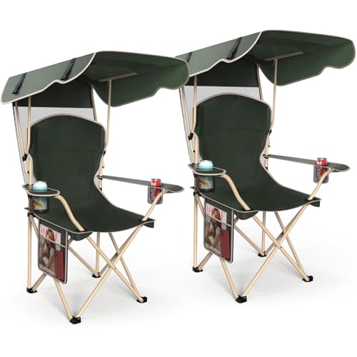 VTOY Lawn Chairs，Camping Canopy Chair Foldable W/Sun...