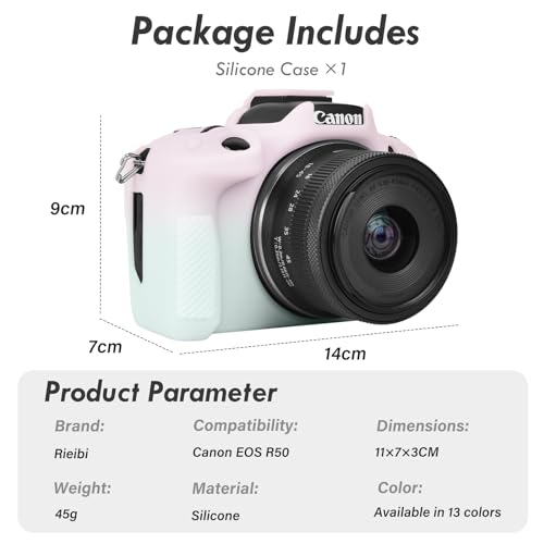 Rieibi EOSR50 EOS R50 Case, Soft Silicone Protective Case for Canon EOS R50 EOSR50 Vlogging Camera - Image 2