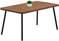 Mesa de Jantar Retangular Stellar Carraro (Nogal e Preto, 6 Lugares)