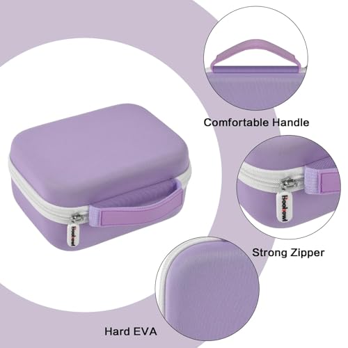 Image of Boobowl Hard Case for Phomemo M110 /M110S Label Maker, Case Only | Organized Label Roll Storage, Mesh Pocket for Charging Cable, Home Office Inventory, Small Business - Purple