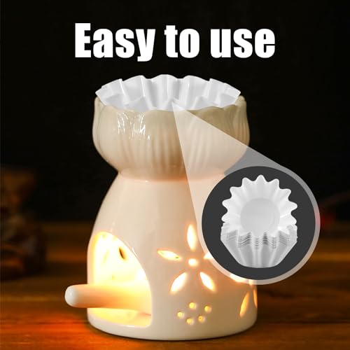 25-Piece Leakproof Wax Trays, Reusable Cupcake Wax Melting Trays, Candle Warmer, Biodegradable Wax Melting Tray, Aromatherapy, Candle Melting Liner Wax Melting Tray (White) - Image 5