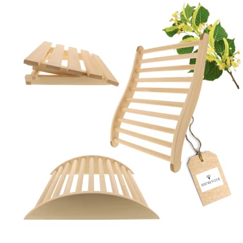 HOFMEISTER® Set pour Sauna : Dossier Ergonomique, appuie-tête & Repose-Jambes - Set Cadeau Bien-être pour Couples et Amateurs de Sauna, Accessoires pour...