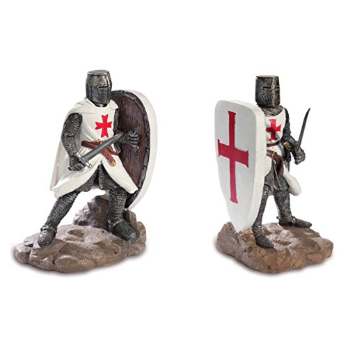 Preisvergleich Produktbild Isideco Buchstützen 2er Set Zwei Kreuzritter mit Schild Templer
